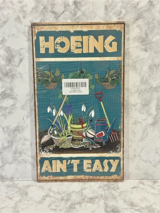 Other - “Hoeing Ain’t Easy” Funny Garden Wood Wall Sign- New